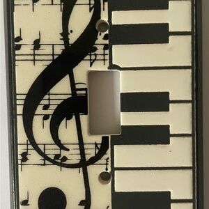 Ceramic Single Light Switch Plate Music Notes Piano Keys All Fired Up!